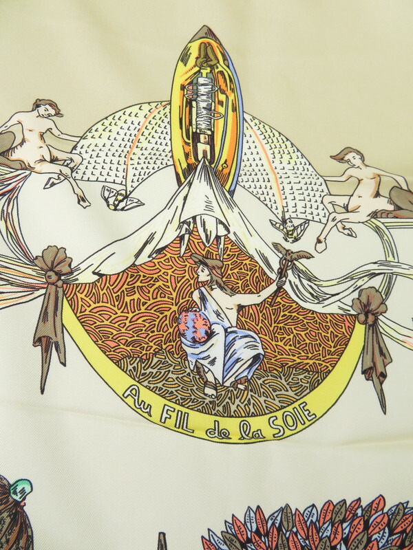 HERMES】【Au FIL de la SOIE】【フランス製】エルメス『カレ90 絹糸の