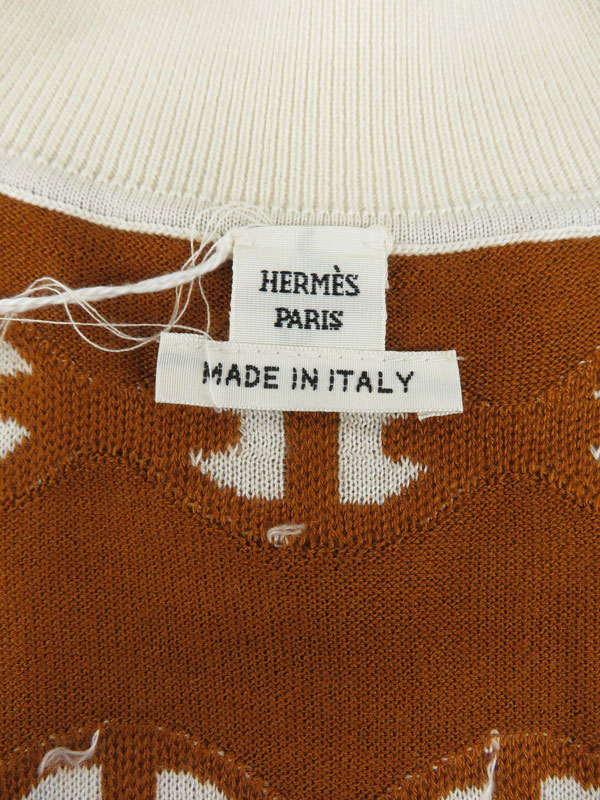 HERMES】エルメス『シェーヌダンクル柄 カシミヤ×シルク 長袖ニット