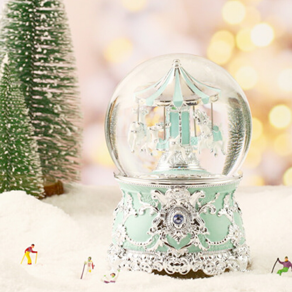 JARLL】ティファニー ブルー クリスマス ヘラジカ スノードーム