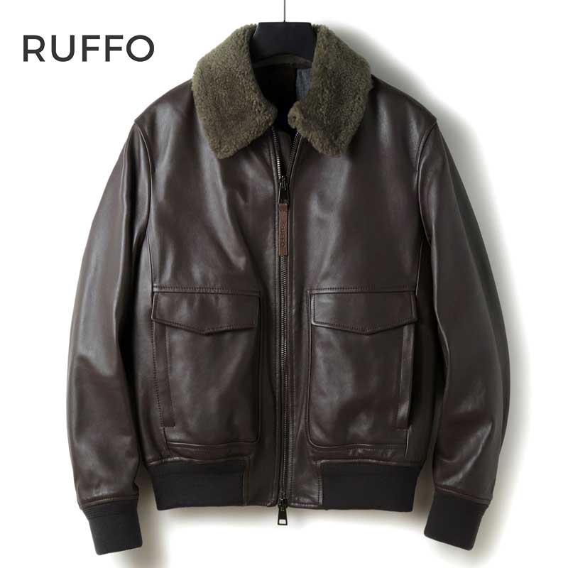 楽天市場】RUFFO / ルッフォ｜デタッチャブルムートンカラー付きラム