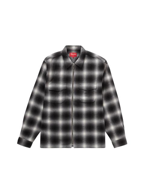 Supreme Supreme Shadow Plaid Flannel Zip Up Shirt (SS24) Black