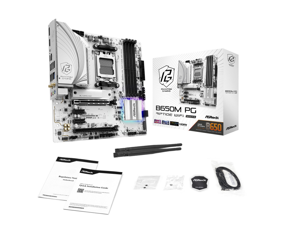マザーボード(Socket AM5) B650M PG Riptide WiFi White ［MicroATX