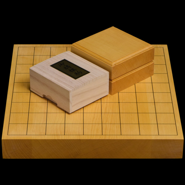本榧1寸卓上将棋盤セット（ハギ盤・特上） | 前川榧碁盤店