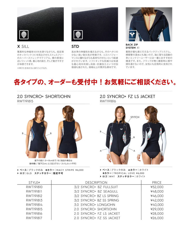 ROXY ロキシー レディース ウェットスーツ フルスーツ バックジップ 3