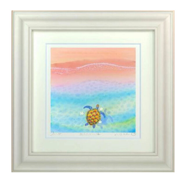 栗乃木ハルミ イラストフレームセット あたたかい海 額入り絵画 348mm