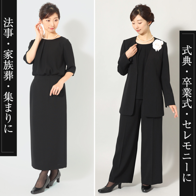 フロントタックブラウス(五分袖・黒)ss-24b