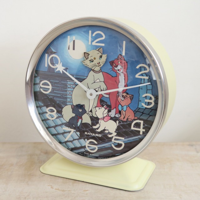 Disney ディズニー おしゃれキャット マリー しっぽゆらゆら 置時計