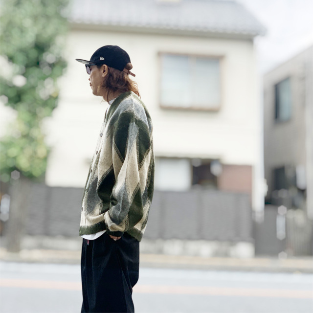 TOWN CRAFT / ARGYLE SHAGGY CARDIGAN
