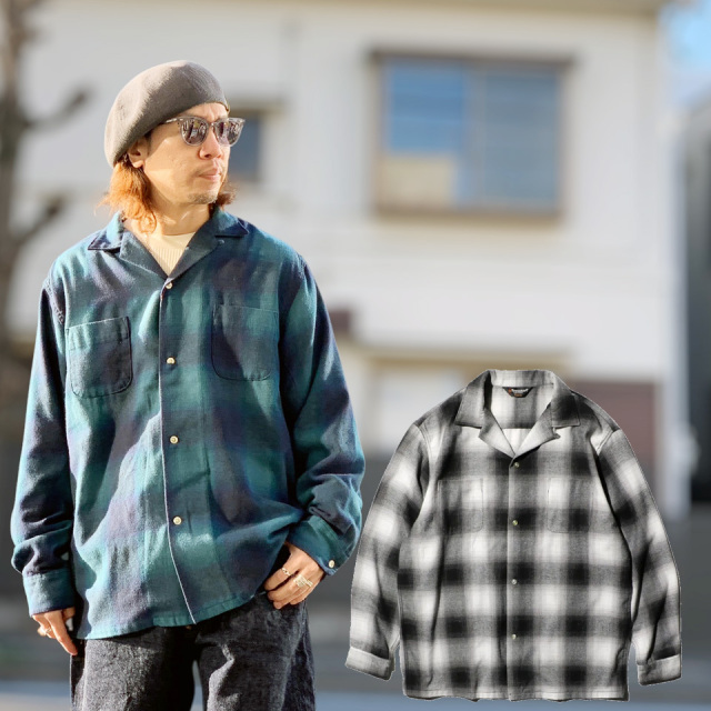 TOWN CRAFT / 60S OMBRE CHECK LOOP COLLAR NEL SHIRTS