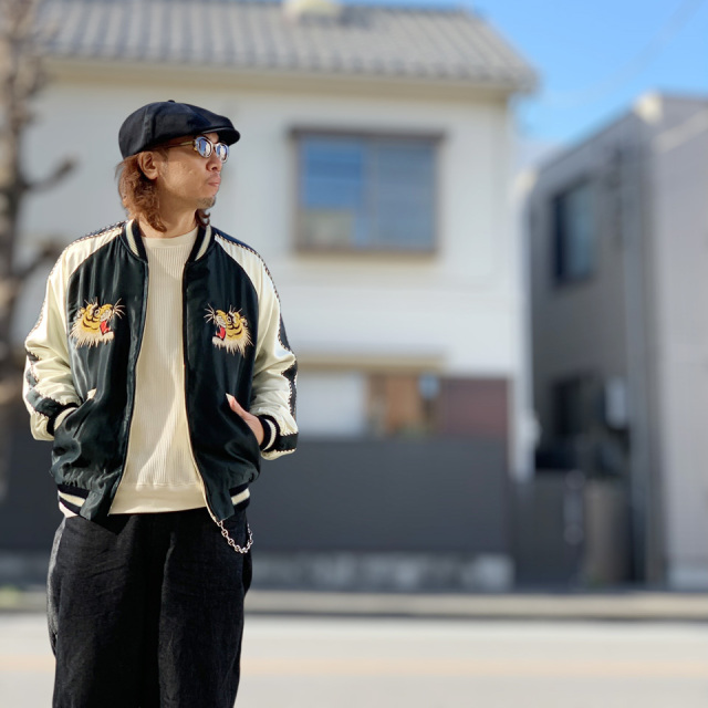 テーラー東洋 / Mid 1950s Style Acetate Souvenir Jacket “ROARING