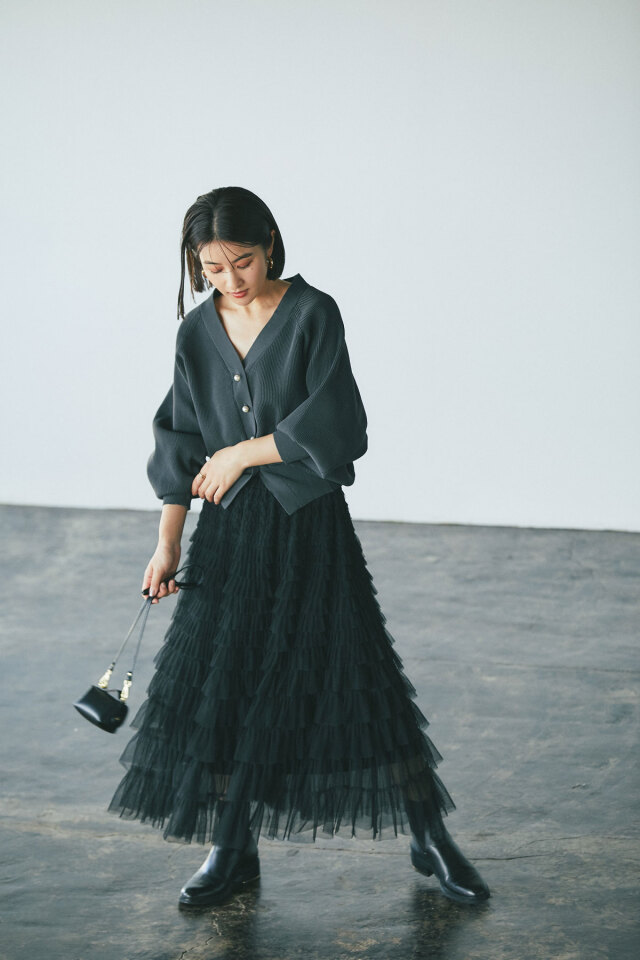 チュールフリルスカート