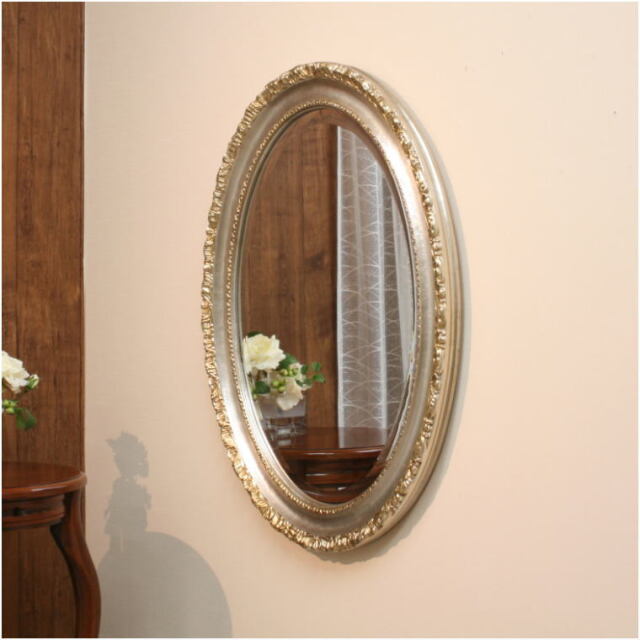 鏡 ミラー fa1377 イタリア製 オーバル ウォールミラー 壁掛け鏡