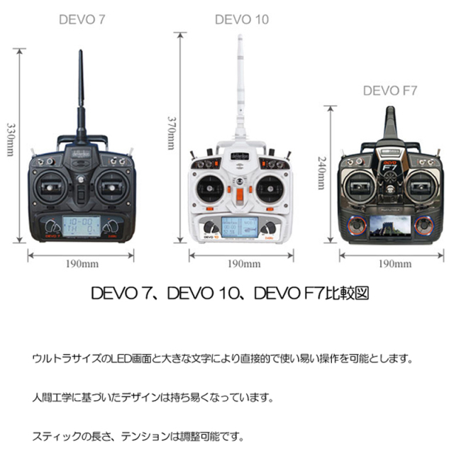 ワルケラ 2.4Ghz 7チャンネル ハイコストパフォーマンスプロポ DEVO7