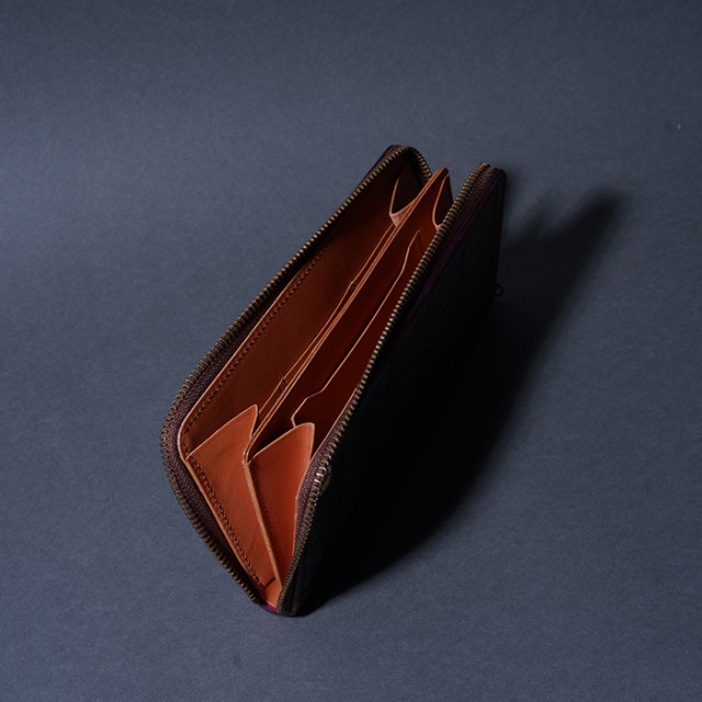 MOTO / モト「FW1 CROCODILE×CORDOVAN ZIP LONG WALLET / BURGUNDY