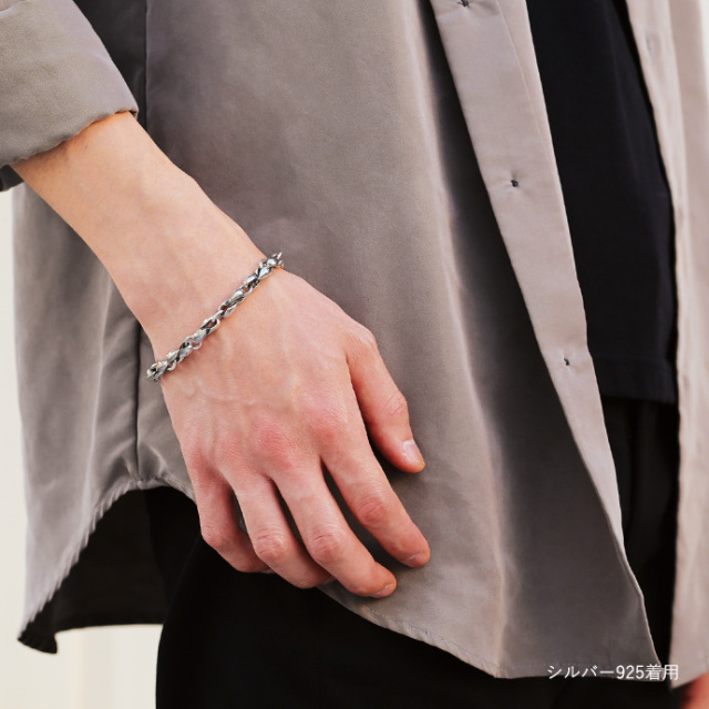 ティアーリンク ブレスレット シンプル シルバー ステンレス