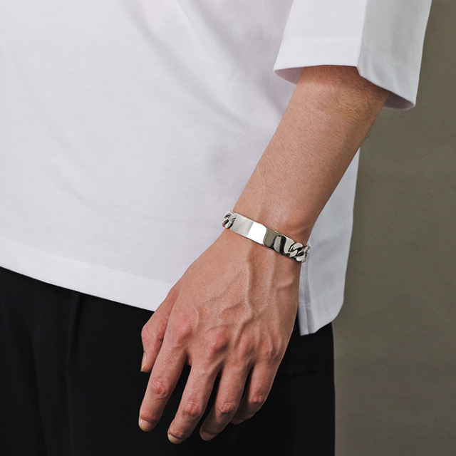 ワイド ID ブレスレット メンズ ブレスレット 喜平 アイディー