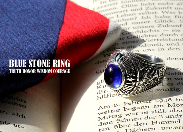 ブルーストーンカレッジリング｜シルバーアクセサリー｜ラッピング無料