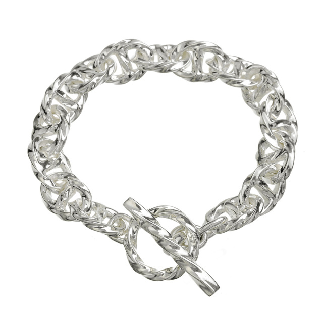 ツイスト アンカーチェーン マンテル ブレスレット シルバー