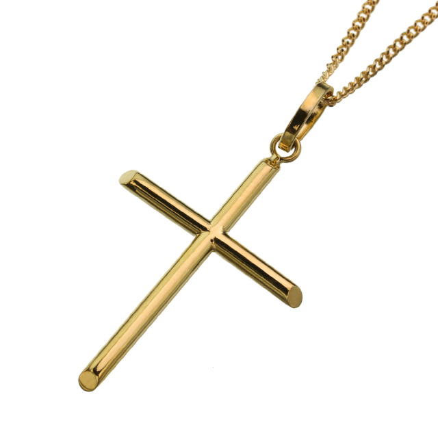 K18 ゴールド スティック クロス ペンダント ≪トップのみ≫ メンズ
