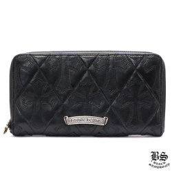 クロムハーツRECFジップ#2ブラックレザー プレーンwithスクロール