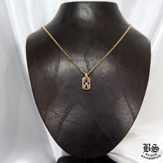 クロムハーツカットアウトクロスドッグタグwithダイヤモンド(タイニー