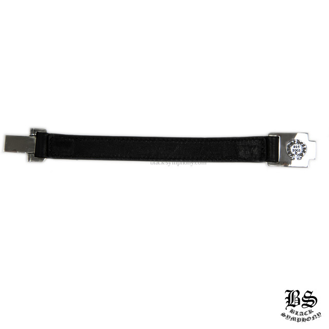 クロムハーツハーネスブレスレットCHプラスブラックレザー|クロム