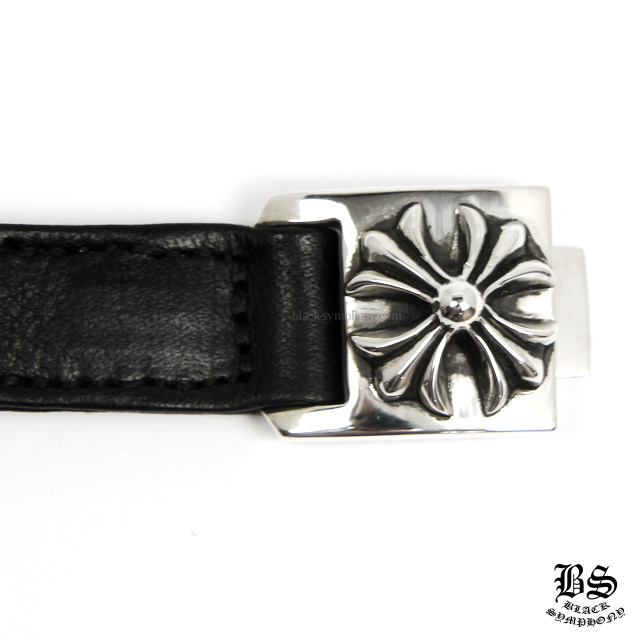 L*A様 Chrome Hearts シルバー銀製ブラックレザーバングル L*A様