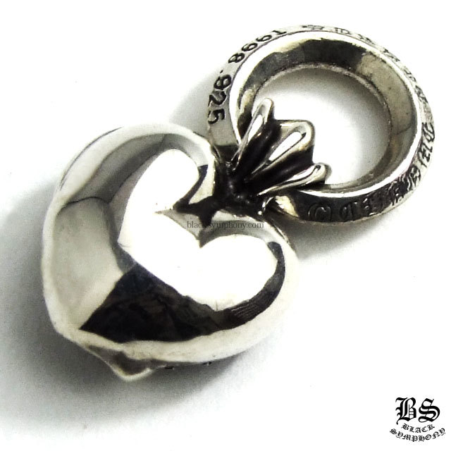 クロムハーツハートチャームwithパヴェブラックダイヤモンド|クロム