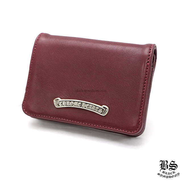 クロムハーツレザーカードケース#2 3ポケット ダークレッド|クロム