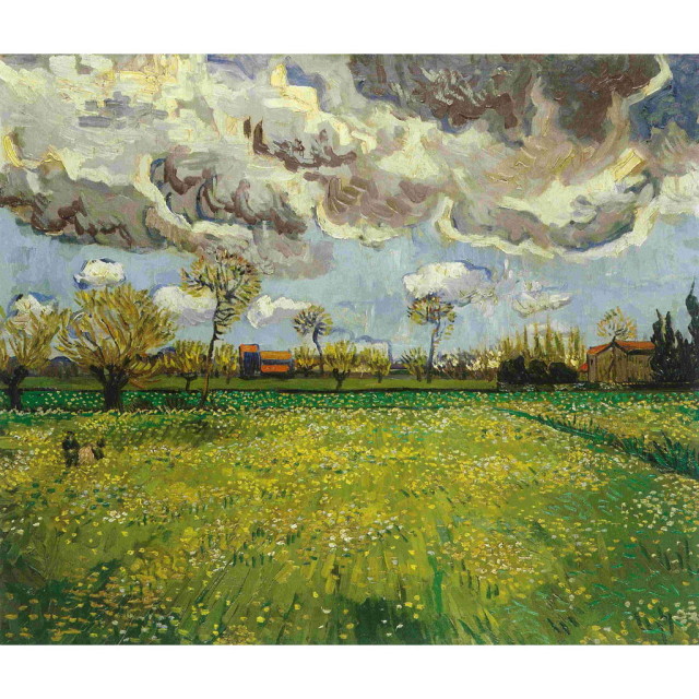 オーダー油絵 】ゴッホ 荒れ模様の空の風景 【選べるサイズ／選べる