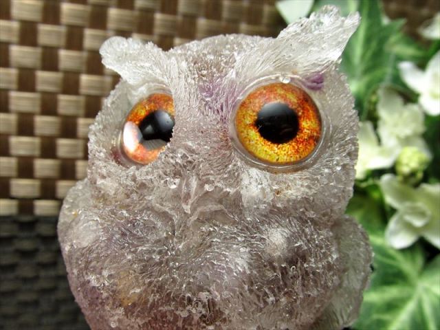 スーパーセブンサザレ入り フクロウ型 オルゴナイト 重さ約90g-100g 1