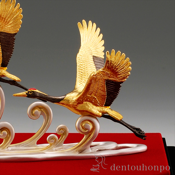 送料無料】 純金 双鶴 80g / 光則（金工芸） 高級 コレクション 美術品