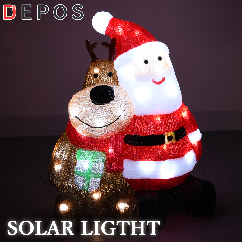 ソーラーライト サンタトナカイ イルミネーションライト 【送料無料