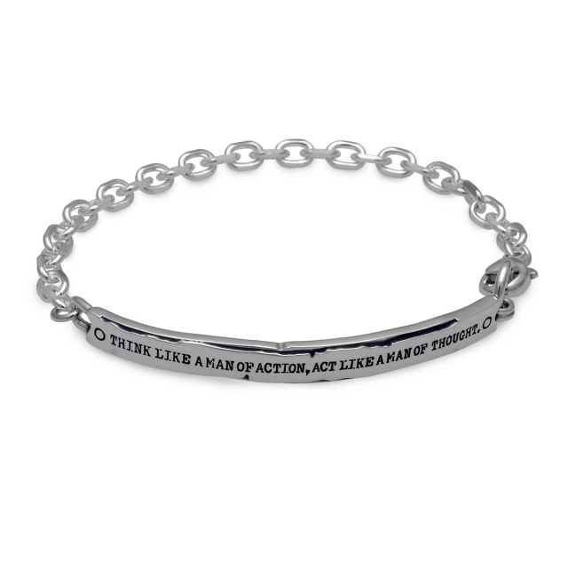 メンズプレートチェーンブレスレット BR-34-SV