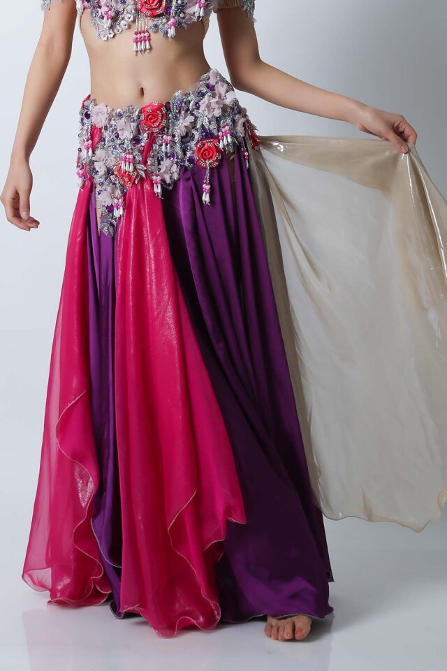 エジプト製【Amr】ベリーダンスコスチュームCF-COS-A324-1(パープル