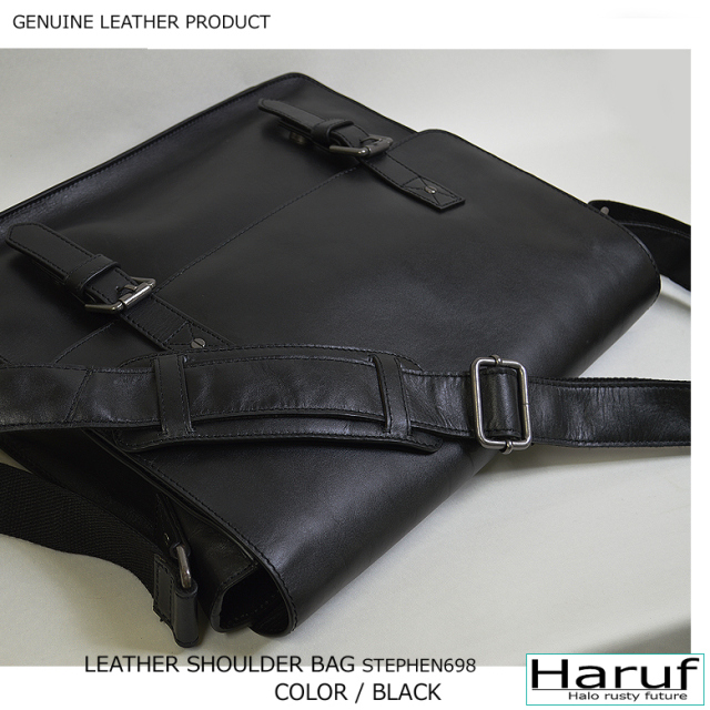 Haruf 本革 レザーショルダーバッグ メンズ レディース 鞄 ショルダー
