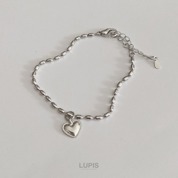 ボールチェーンメタルハートブレスレット - ブレスレットを激安で通販