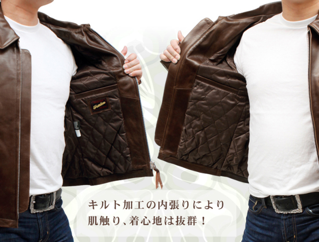 牛革 トラッカージャケット メンズ ブラウン XS/S/M/L/LL/3L/4L/5L/ 6150p