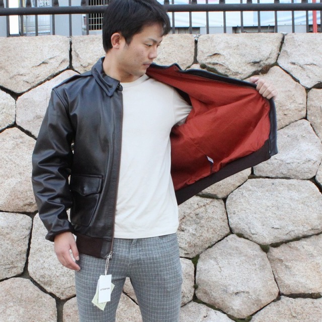 AVIREX USA製 A-2 メンズ レザー革ジャン フライトジャケット メンズ