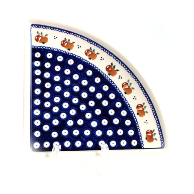 ピザプレート1/4ポーリッシュポタリー(ポーランド食器)