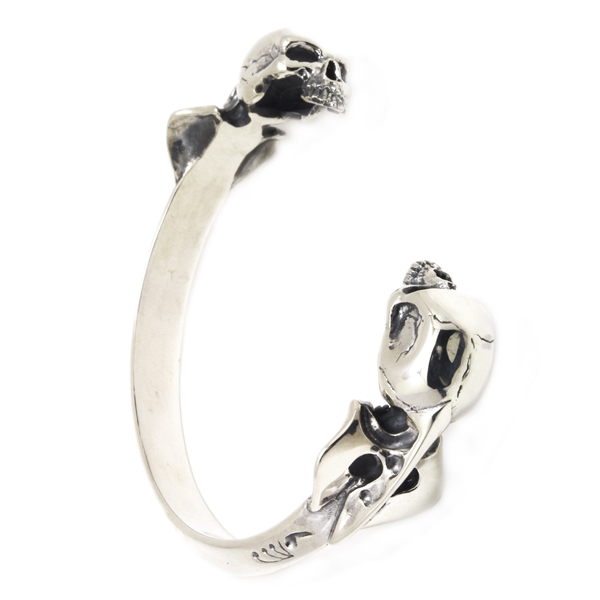 クレイジーピッグ CRAZY PIG DESIGNS TWO SKULL BANGLE (SMALL) 2