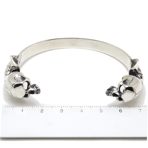 クレイジーピッグ CRAZY PIG DESIGNS TWO SKULL BANGLE (SMALL) 2