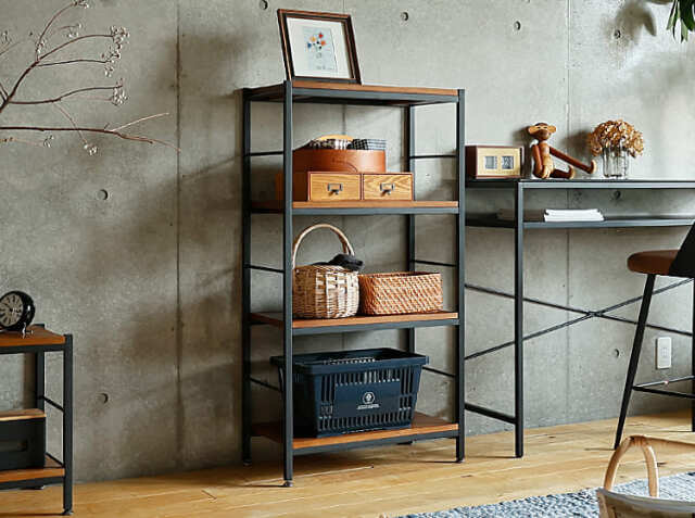 ZAGA（ザガ） オープンラック 幅60cm 4段タイプ｜北欧・ヴィンテージ