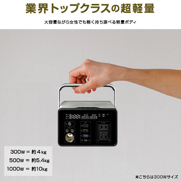ポータブル電源 500W 大容量 家庭用 小型 正弦波 AC電源 ACコンセント