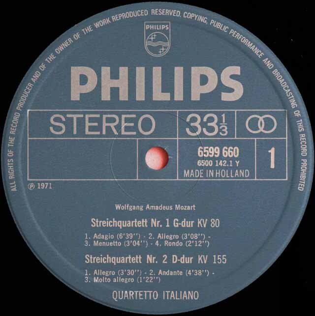 LP レコード イタリア四重奏団のモーツァルト/弦楽四重奏曲全集 蘭