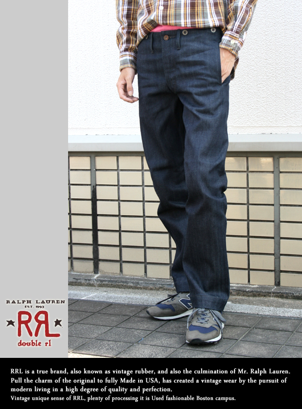 RRL ダブルアールエル バックルバックリジッドデニムトラウザー