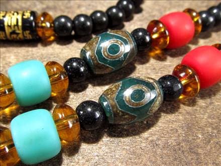☆人気！天珠アクセサリー☆目を引くデザインネックレス☆チベット発祥