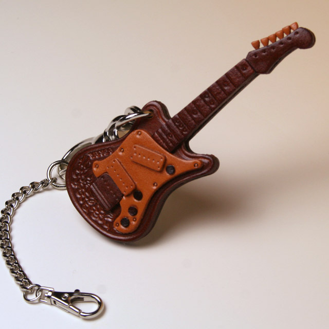 本革製 エレキギター バッグチャーム 209178 音楽雑貨・アクセサリー