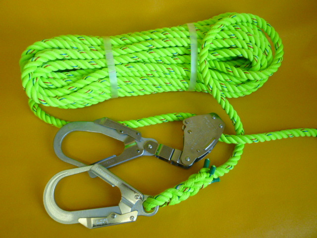 親綱ロープ 介錯ロープ 蛍光ライムグリーンロープ16mm