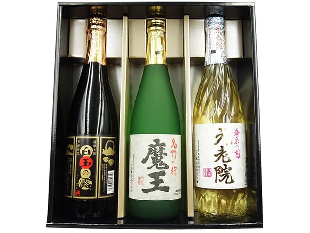 芋焼酎 魔王・白玉の露・元老院 3本ギフトセット 贈答箱付 720ml×3